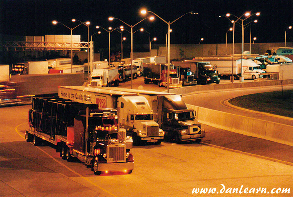 Trucks at Peace Bridge Duty Free