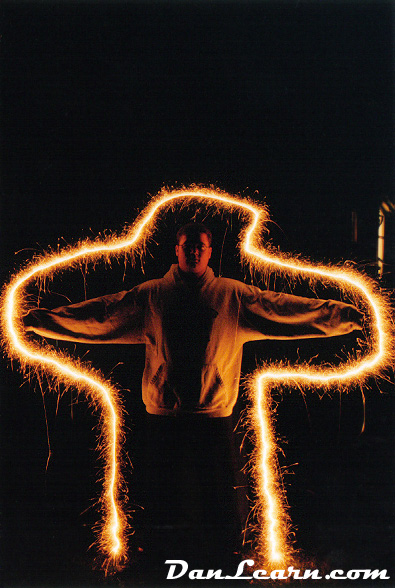 Playing with sparklers