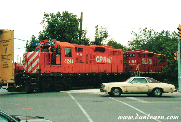 CP train crossing intersection