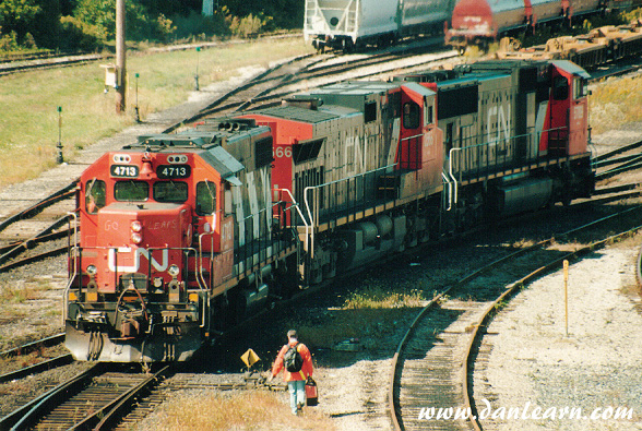 CN locomotives in yard