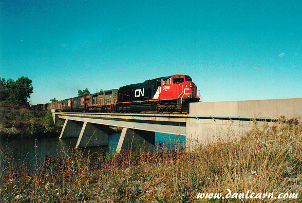CN train over Welland River