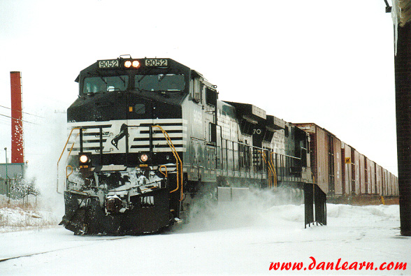 NS train kicking up snow