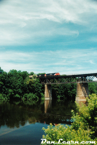 Train crossing Grand River in Paris