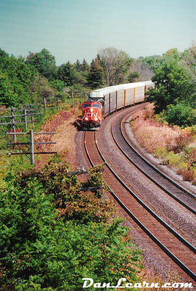 CN train rounding bend