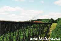 Kinzua Bridge with steam train