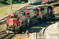 CN locomotives in yard