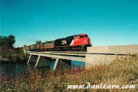 CN train over Welland River