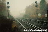 Train in thick fog