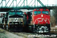 NS & CN trains meet