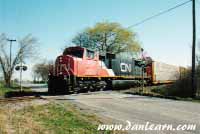 CN train in rural Niagara Falls