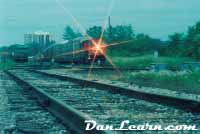 CN train in yard at dusk